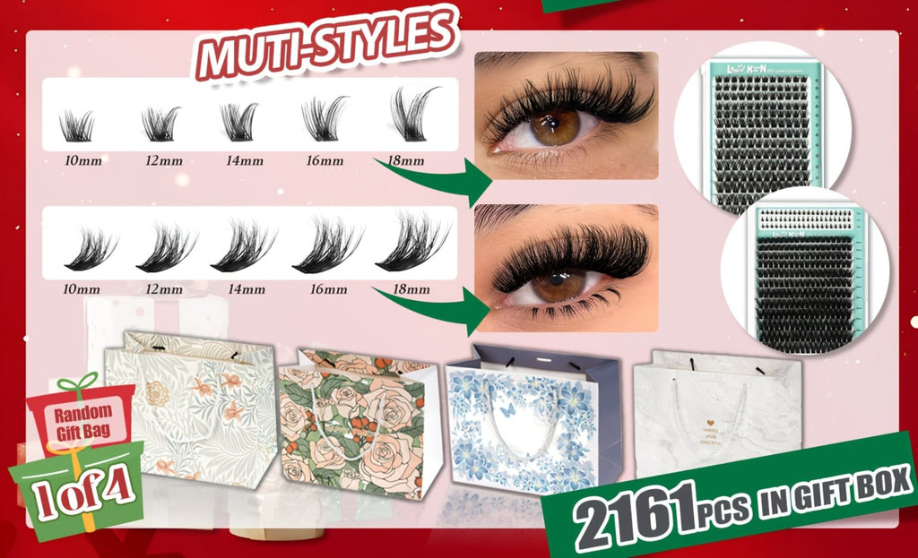 False Eyelash Cluster Kit with Four Package Options from 209 to 1993 Pieces plus Tools and Gift Bags — image 13