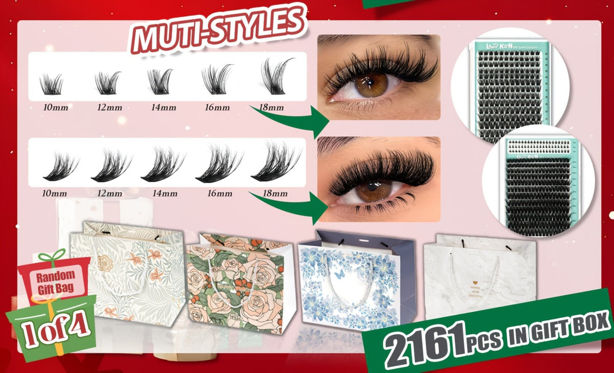 False Eyelash Cluster Kit with Four Package Options from 209 to 1993 Pieces plus Tools and Gift Bags — image 13
