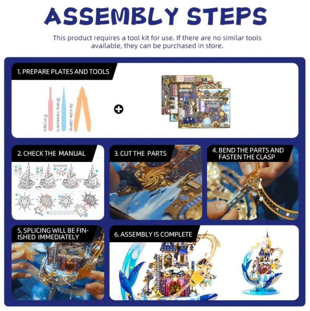 3D Metal Model Kit MU Star Playground, Handcrafted Garden Scene DIY Puzzle for Teens & Adults Ages 14+ — image 16