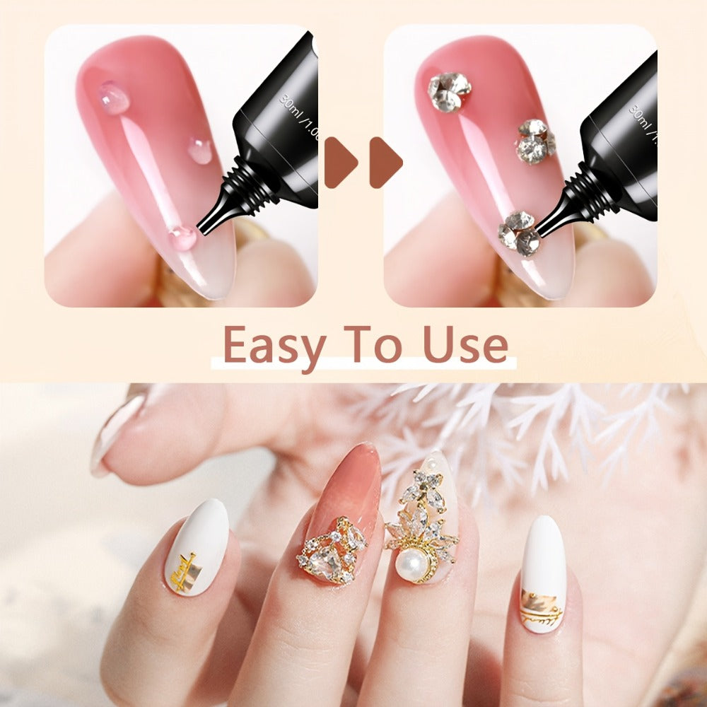 Nail Glue for Rhinestones 2pcs, LED Cured Gel Adhesive for 3D Charms, Gems & Bling Nail Art Decorations — image 3