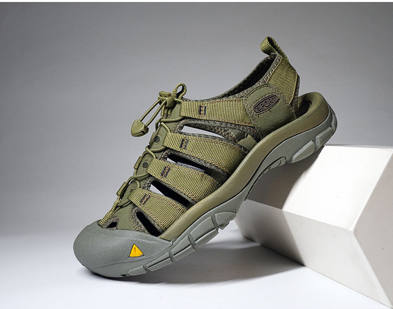 Men's Thick Bottom Toe Cap Beach Upstream Plus Size Outdoor Casual Shoes
