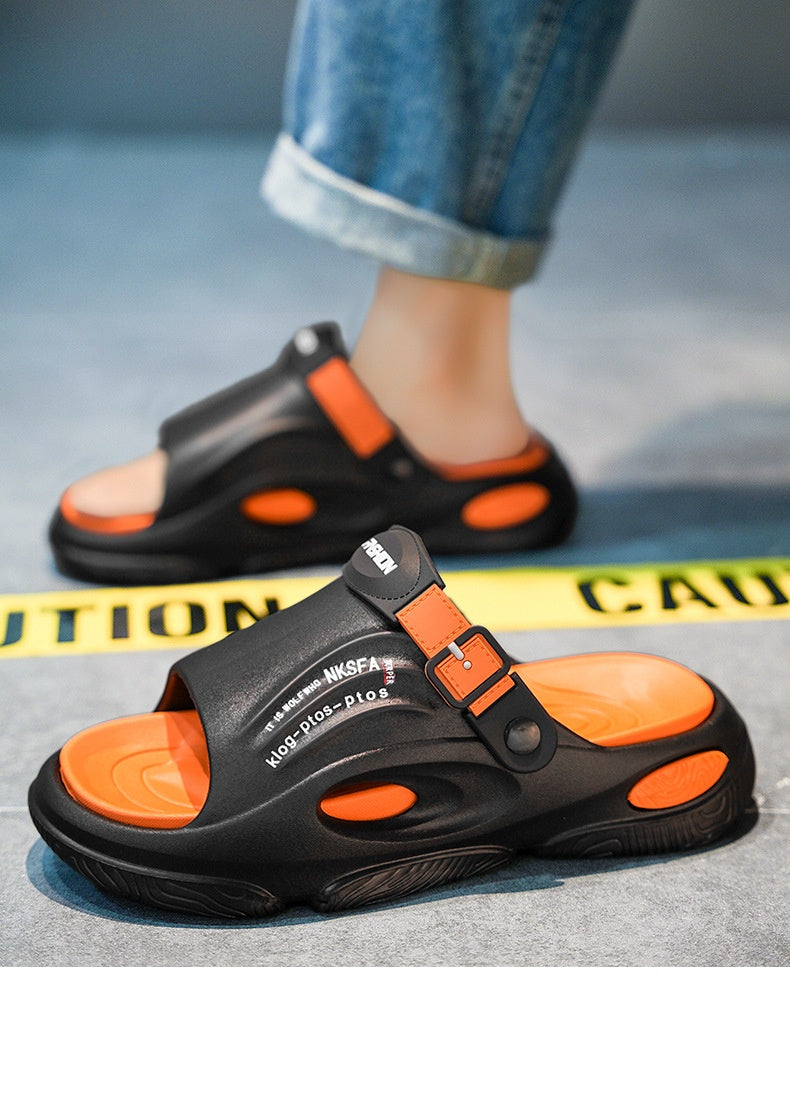 Mens Summer Outdoor Slippers With A Non-slip Step-on-poop Feel