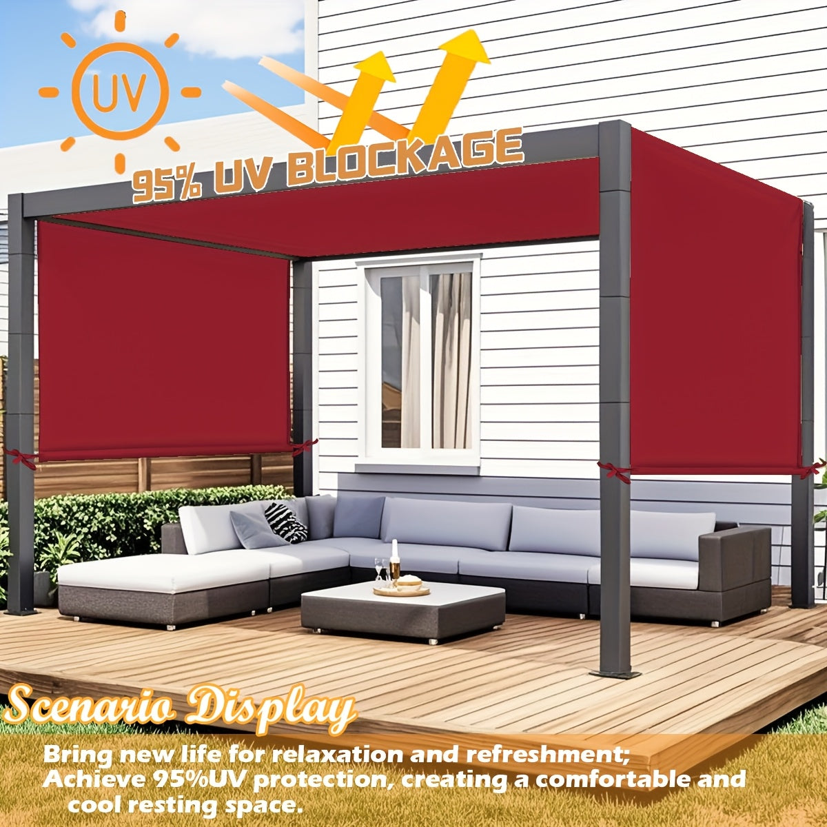 Pergola Canopy Replacement Retractable UV Block | Patio Shade Cover — image 10