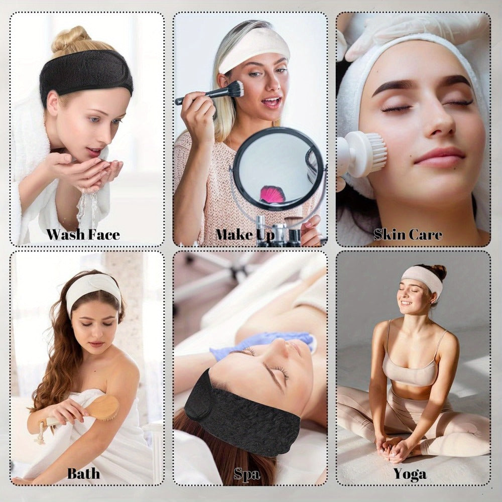 Facial Headbands for Women 9 Pack Soft Flannel Face Wash Headband Set – Adjustable Non-Slip Elastic Skincare Makeup Shower Yo