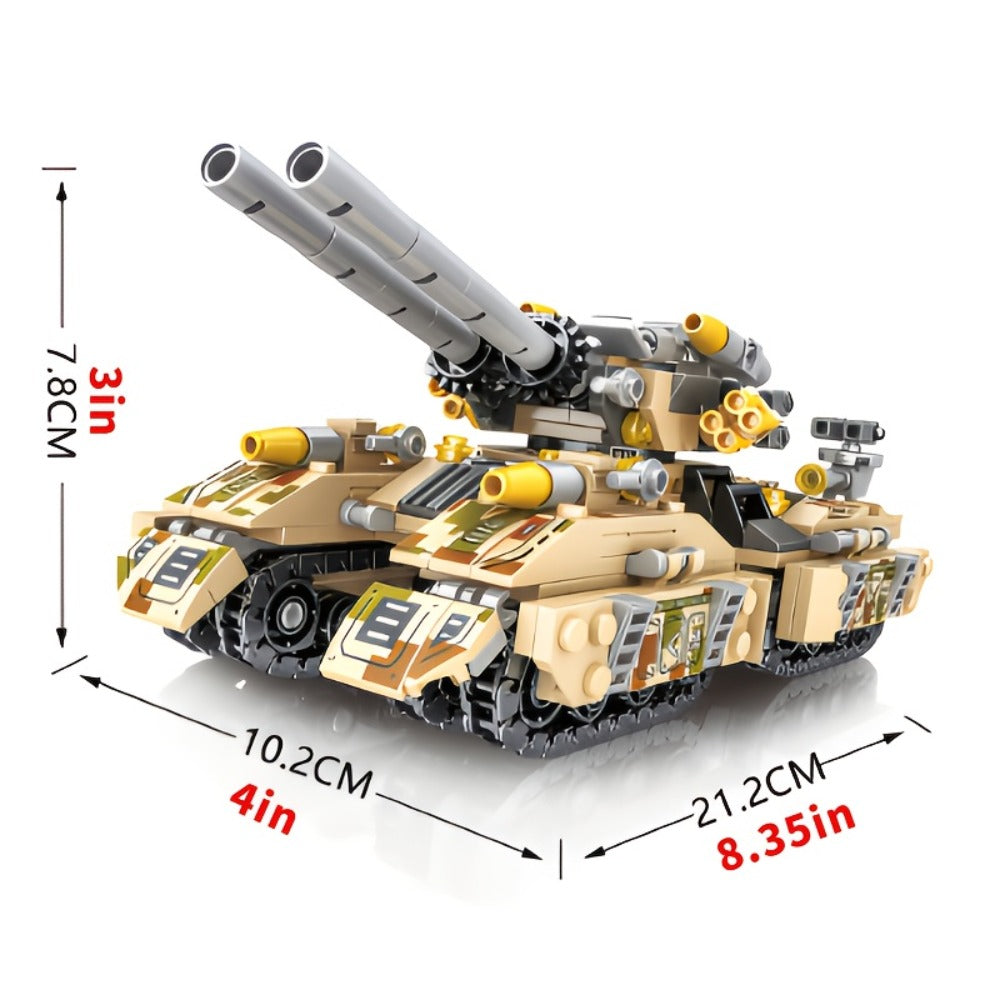 1628-Piece 8-in-1 Tank Building Block Model with White, Yellow, Bagged and Boxed Checkout Options — image 8