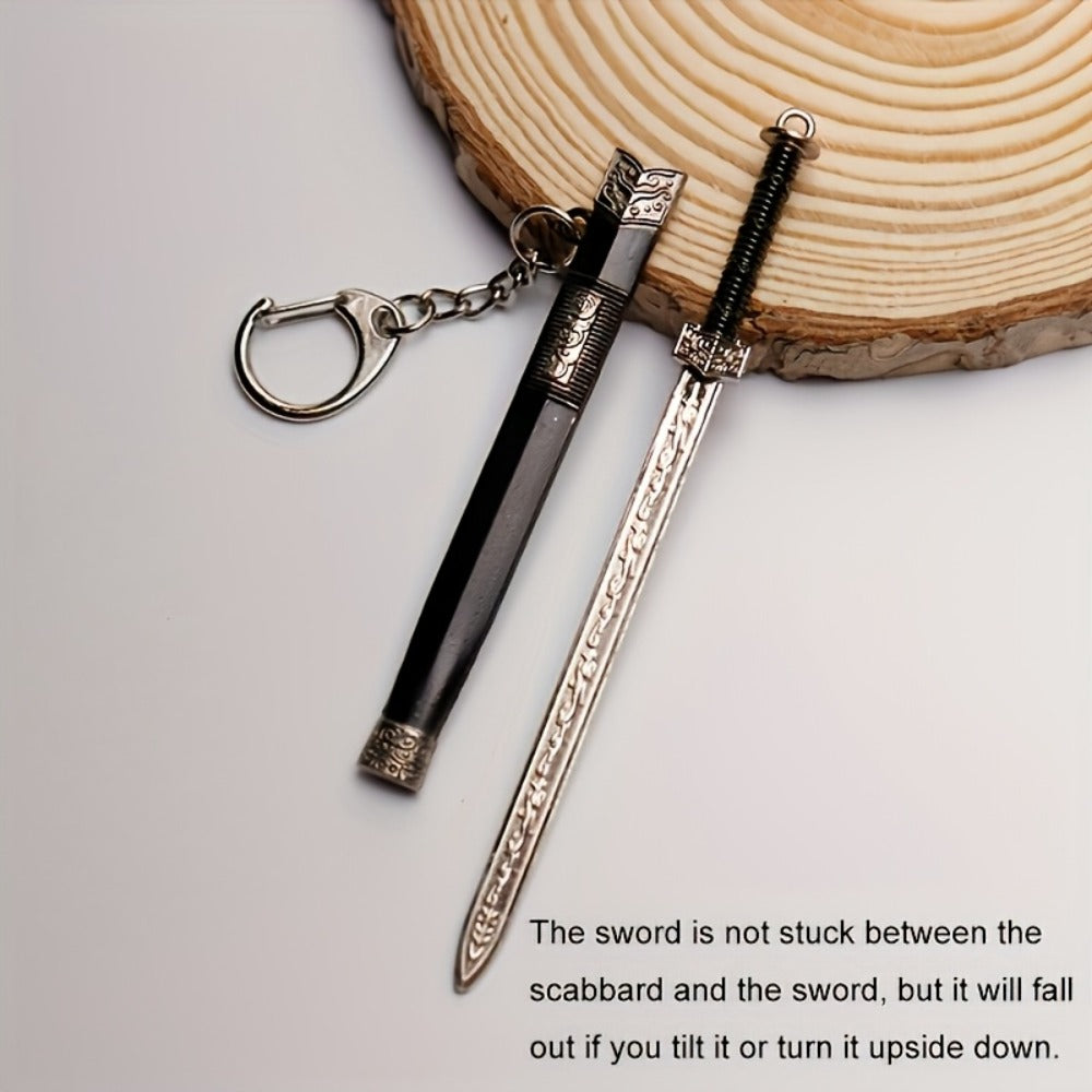Seven-Piece Miniature Metal Sword Replica Set with Sheaths, Keychains and Ancient-Inspired Display Designs — image 4