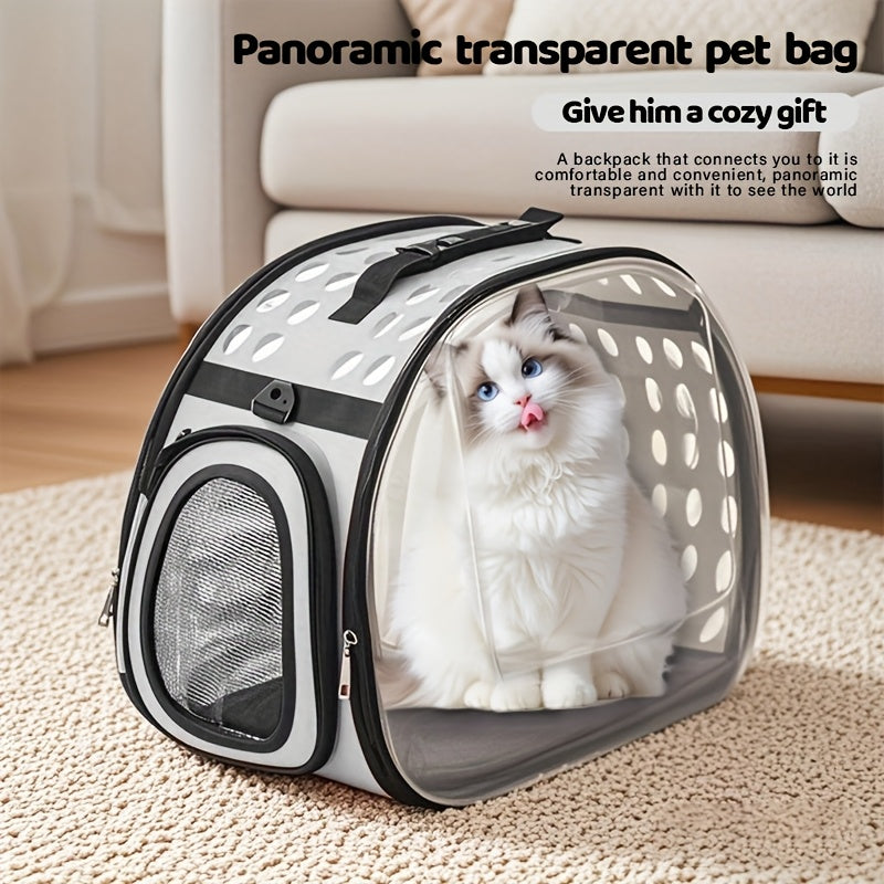 Clear-Panel Pet Carrier Backpack with Ventilation Holes, Mesh Sections and Small or Large Sizes in Four Colors — image 10