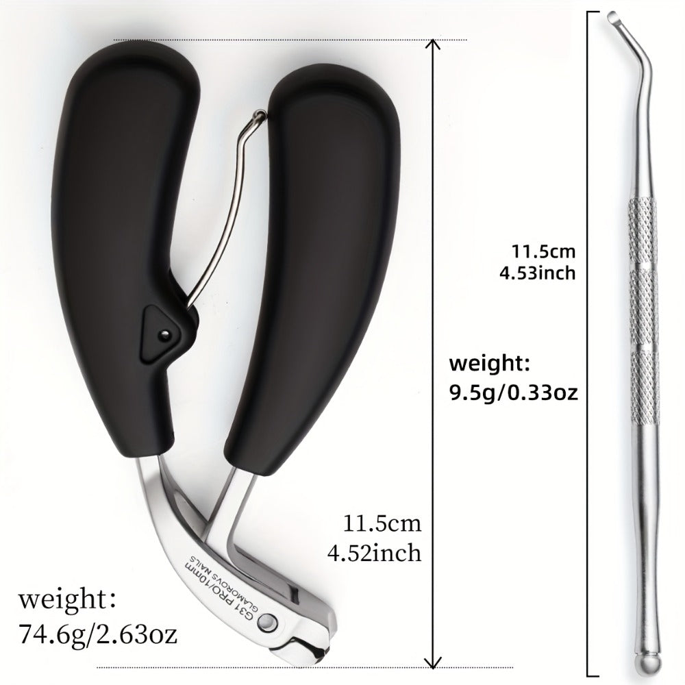 Two-Piece Nail Tool Set with Black-Handle Clipper and Slim Angled Detail Tool in Fitted Shapes — image 5