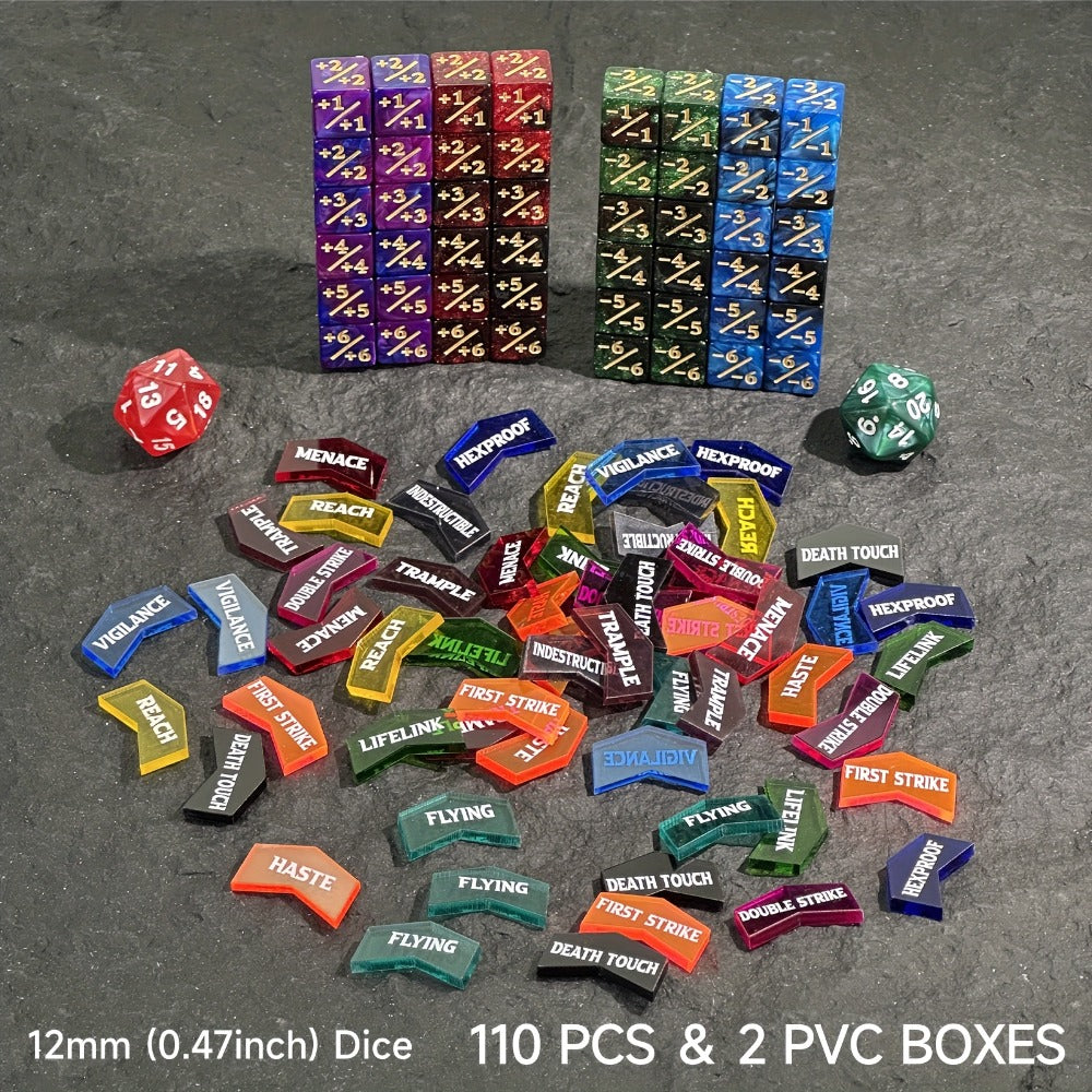 MTG Counter Dice Set 110pcs with the Listed Color, Size or Set Options for Everyday Use, with the Listed Configuration — imag