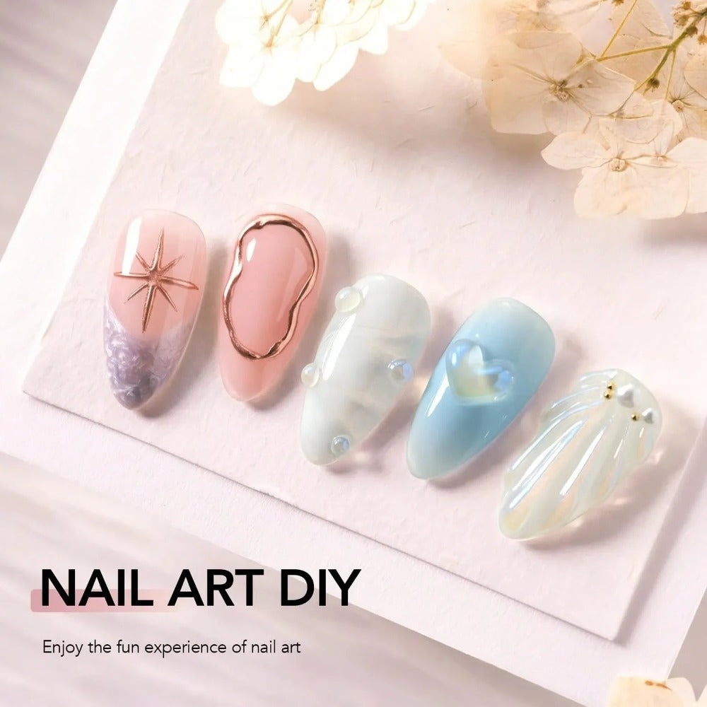 No Wipe Clear 3D Nail Sculpting Gel 2pcs 0.51oz DIY Carving Gel for Raised 3D Designs Flowers Swirls Painting Decoration UV L