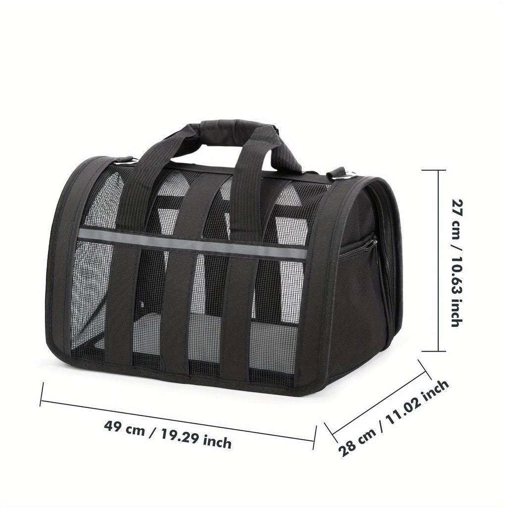 Arched Mesh-Panel Pet Carrier with Top Handles, Seven Colors and Complete S, M and L Size Grid — image 3