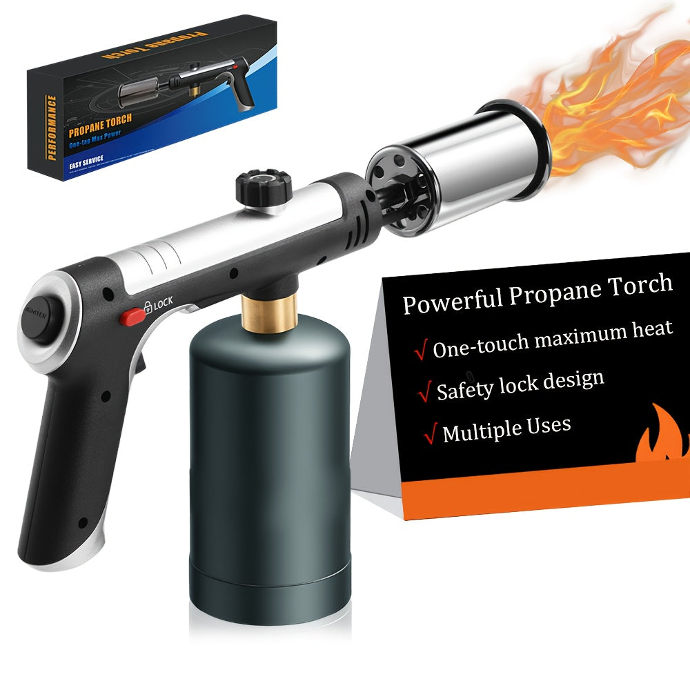 Handheld Propane or MAPP Torch with Trigger Ignition, Flame Control and Black or Golden Finish — image 2