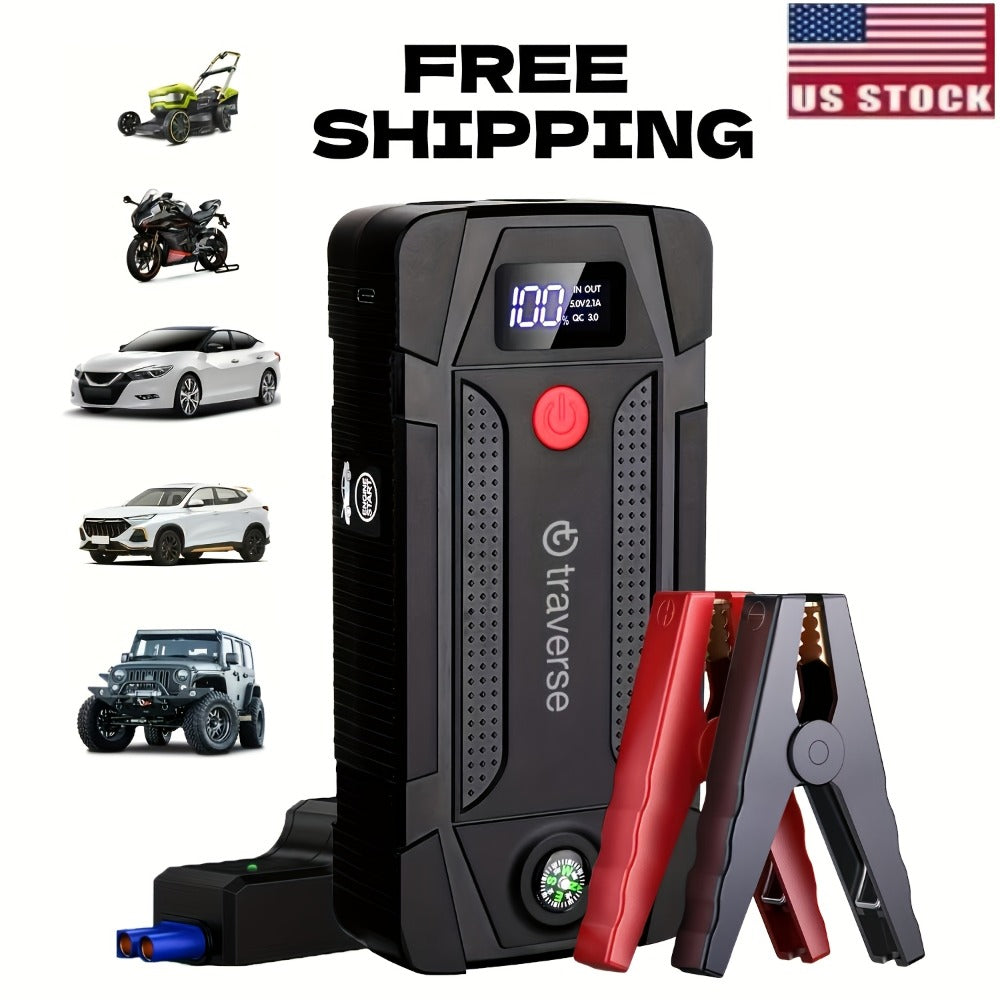 Compact Jump Starter Power Bank with Display, LED Controls, USB Outputs and Single or Two-Pack 1000A-Labeled Options — image 