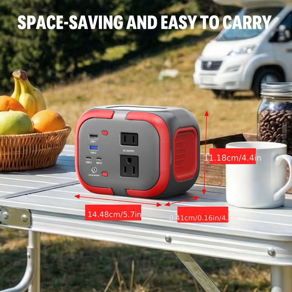 Battery Power Station 120W 97.68Wh 26400mAh Portable Backup with AC Outlet USB-C QC USB-A DC for Camping RV Travel Emergency 