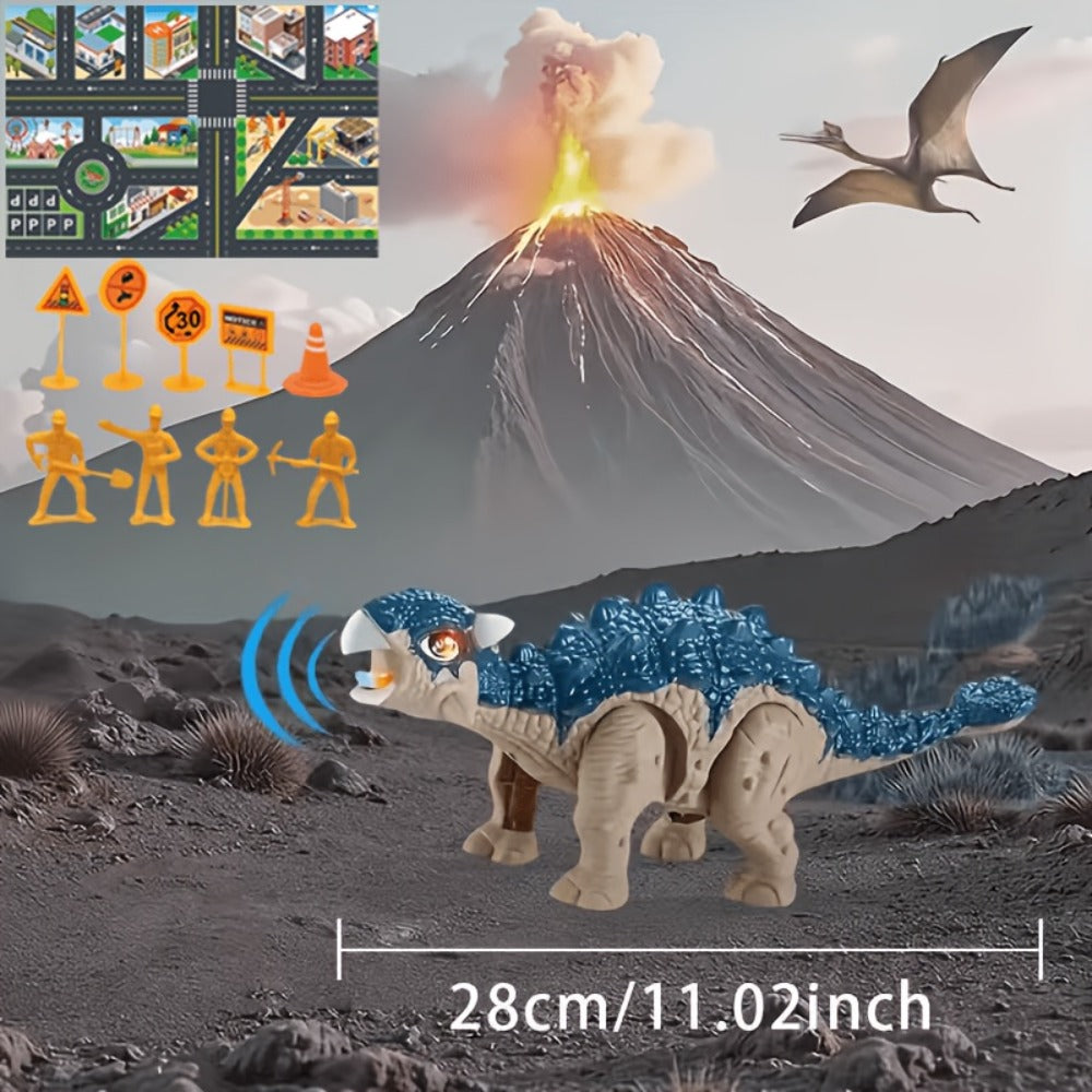 Battery-Powered Walking Ankylosaurus Dinosaur Toy with Roaring Sound and Random-Color Checkout — image 3