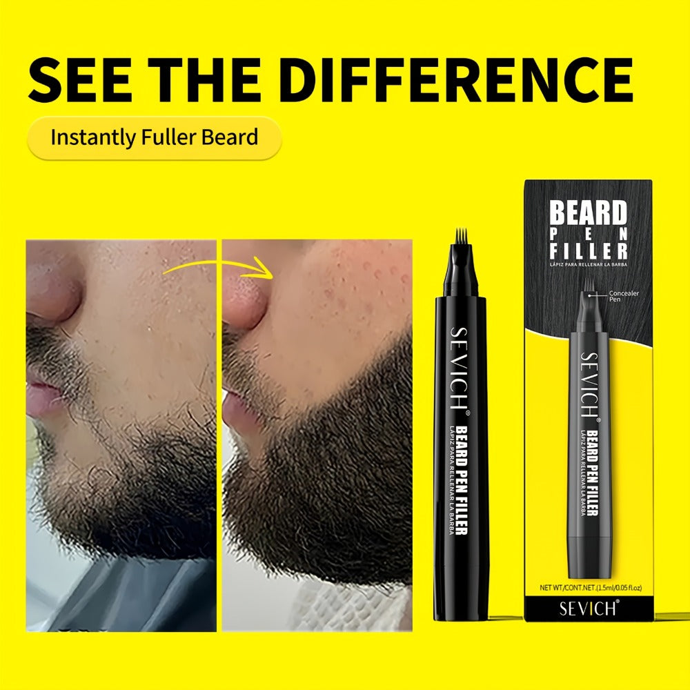 Beard Filler Pencil with Brush, Waterproof Beard Pencil for Fuller Thicker Beard, Fills Sparse Patchy Beard & Mustache — imag