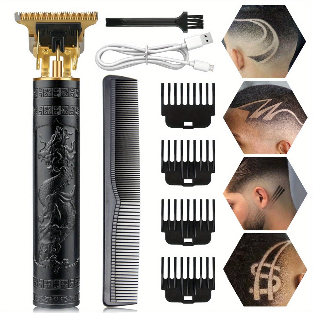 T-Blade Hair Trimmer with Four Guide Combs, USB Cable and Seven Dragon or Buddha Patterned Finish Options — image 4