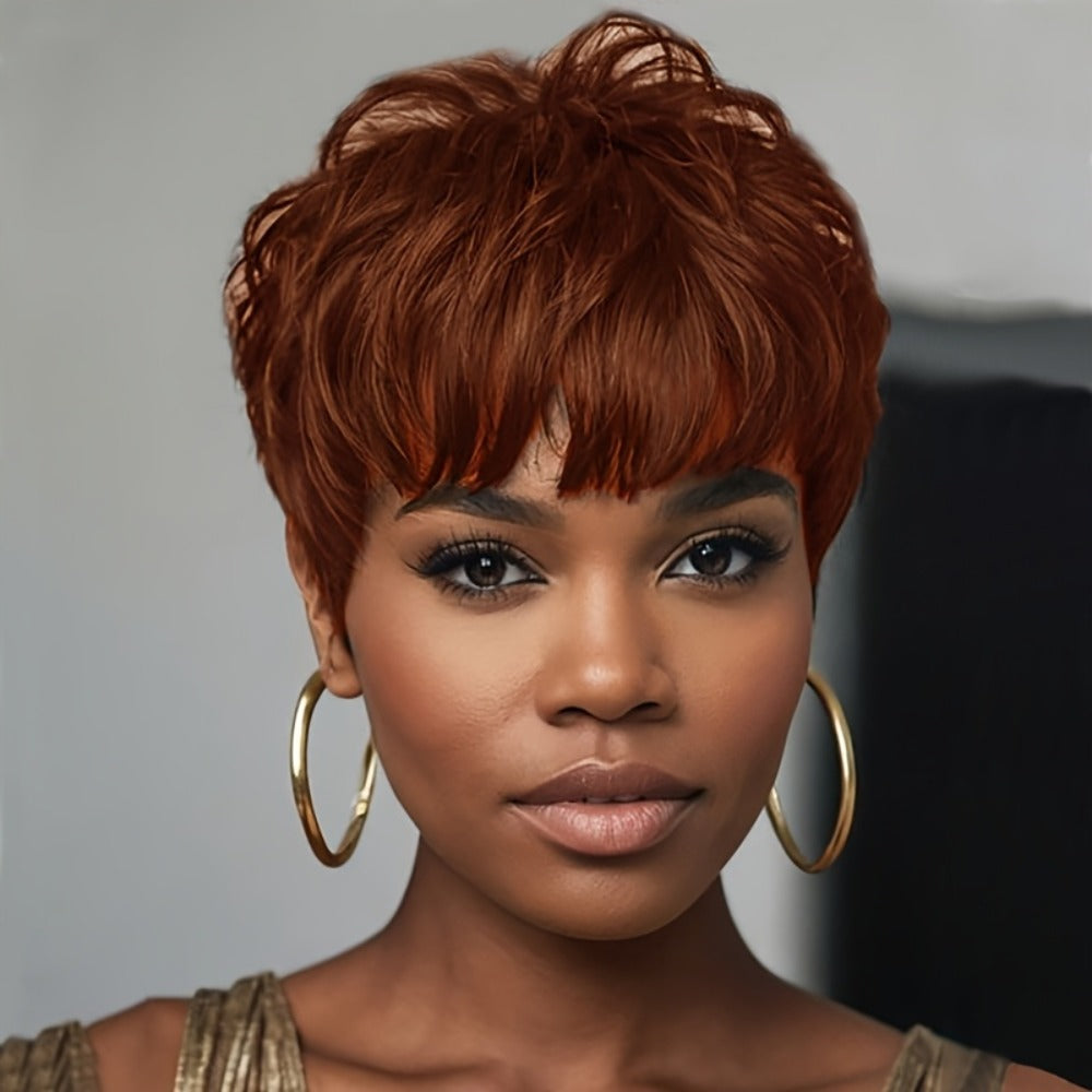 Synthetic Wig 4-Inch Wavy Bob with Bangs in Six Coded Natural and Fashion Colors for Costume Styling — image 7