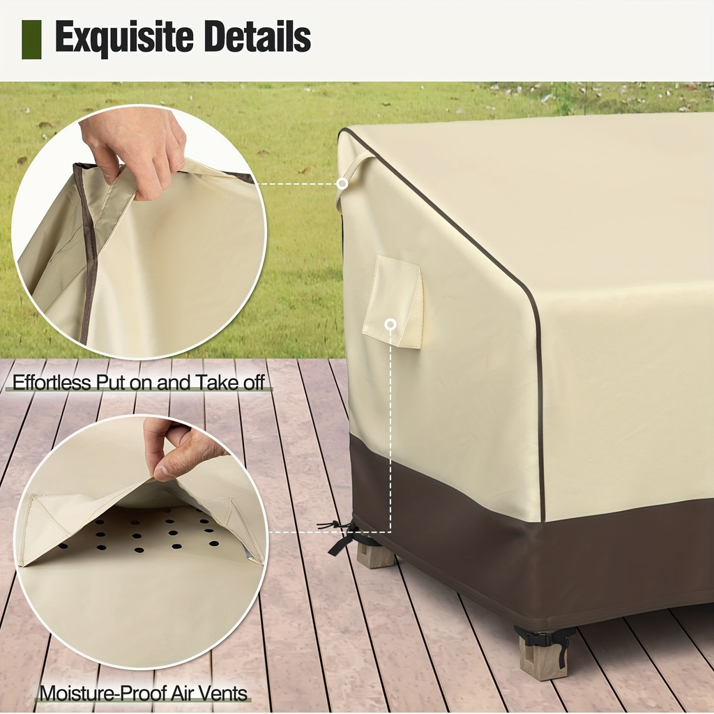 Two-Pack Patio Chair Covers in Beige and Brown with 32- or 35-Inch Width and 36-Inch Height — image 7