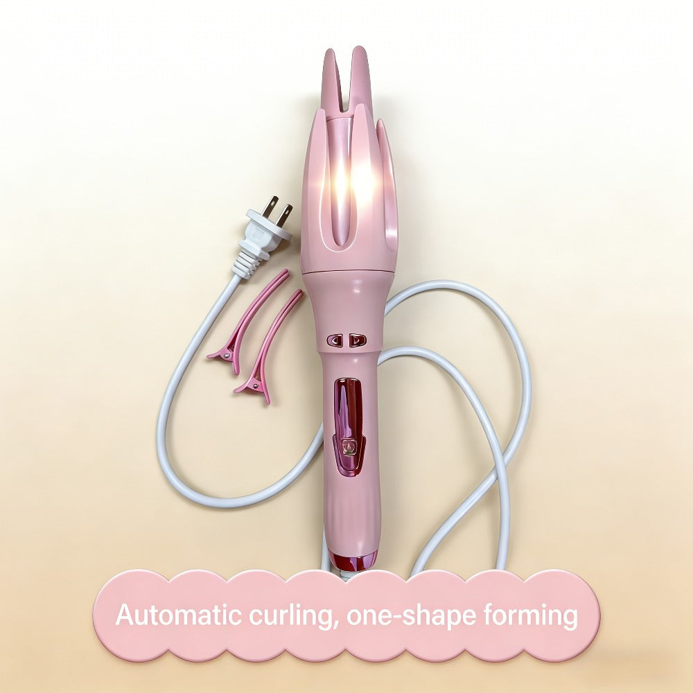 Automatic Rotating Curling Iron 4 Temperature Settings 40M Negative Ion Ceramic Barrel, for Home, Travel and Salon Hair Styli