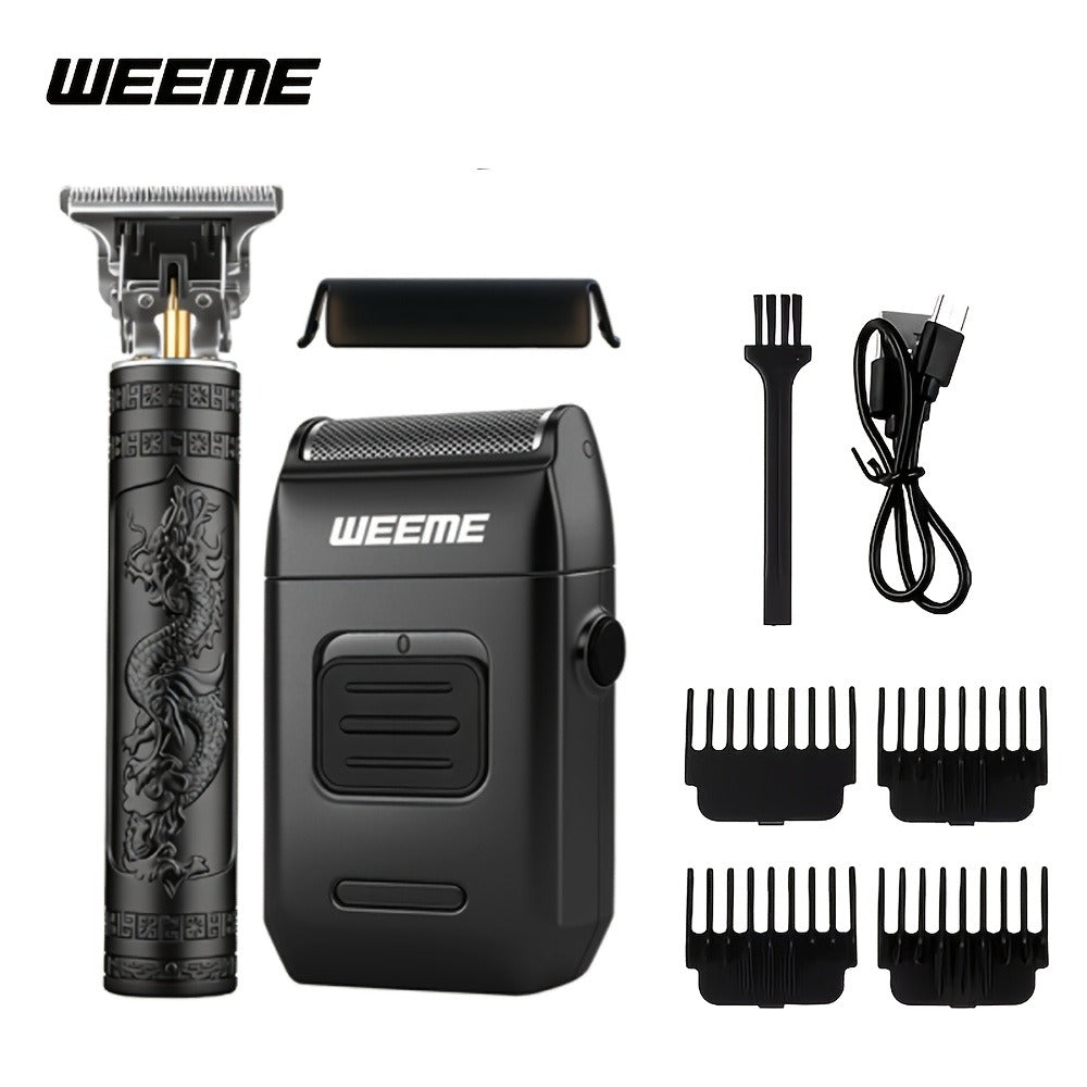 Men's Electric Grooming Kit 4-in-1 – Hair Clipper, Beard Trimmer, Electric Shaver & Nose Hair Trimmer Set, Gradient Design — 