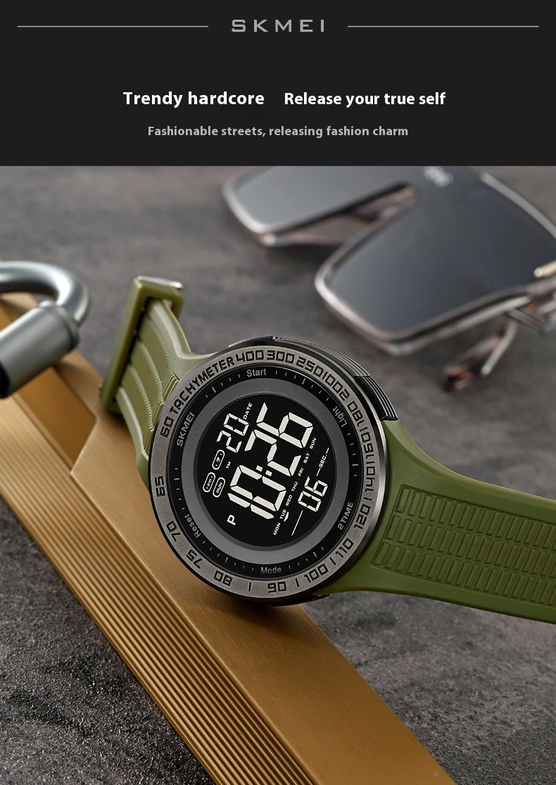 Men's Stylish And Versatile Electronic Watch Luminous Waterproof