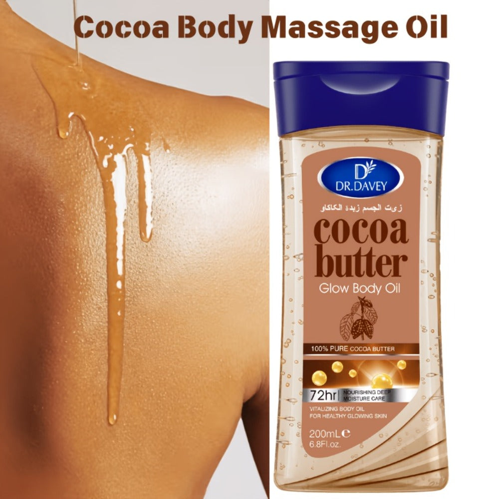 Cocoa Butter Body Oil, Two-Piece Set of 200ml Flip-Top Bottles with Coordinated Brown Labels — image 12
