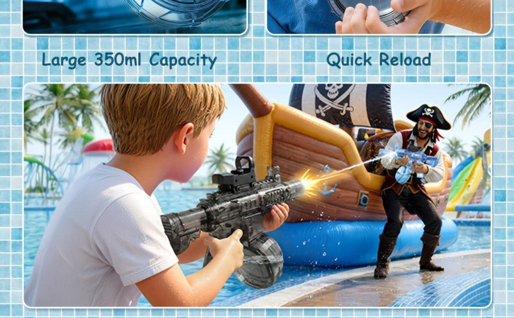 Two-Piece Electric Light-and-Sound Water Blaster Sets in 727 or 737 Models and Blue or Black Colors — image 28