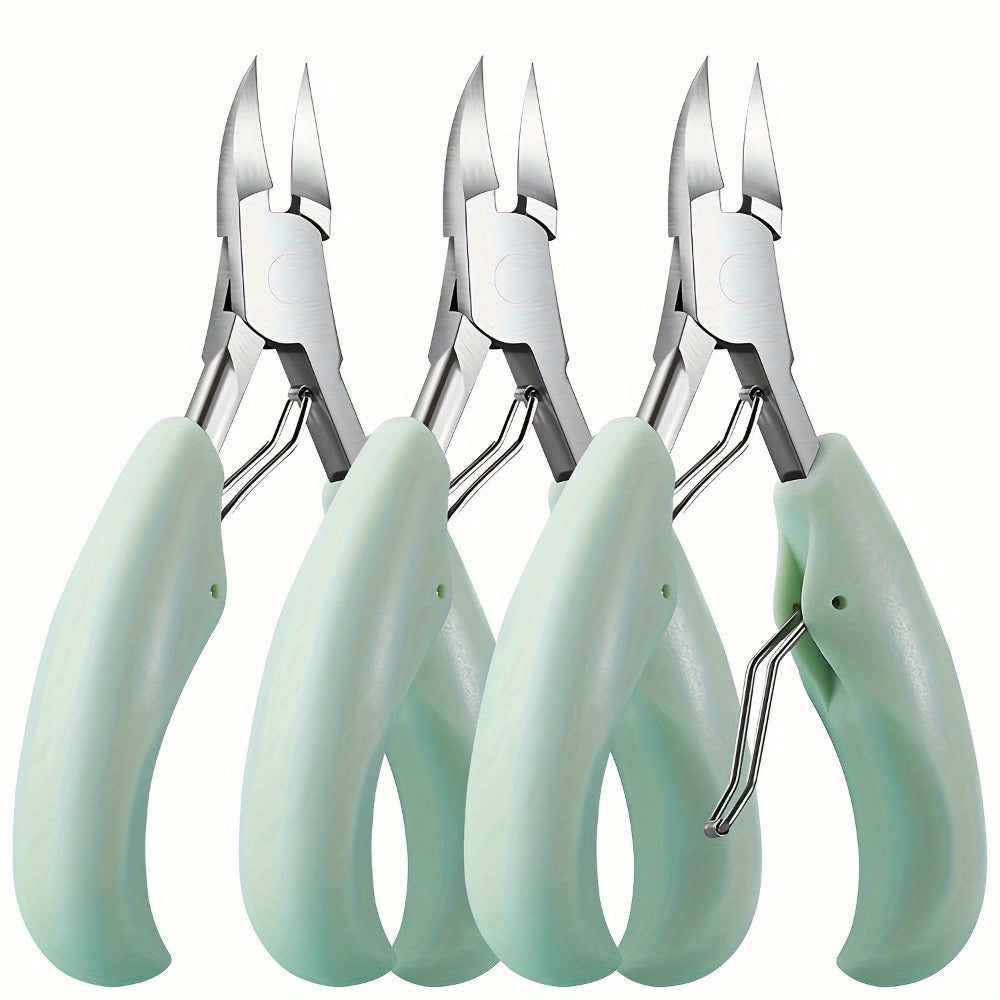 Toenail Clippers for Thick Nails & Ingrown Toenails 3 Pack Sharp Curved Blade Surgical Steel – Double Spring Ergonomic Podiat
