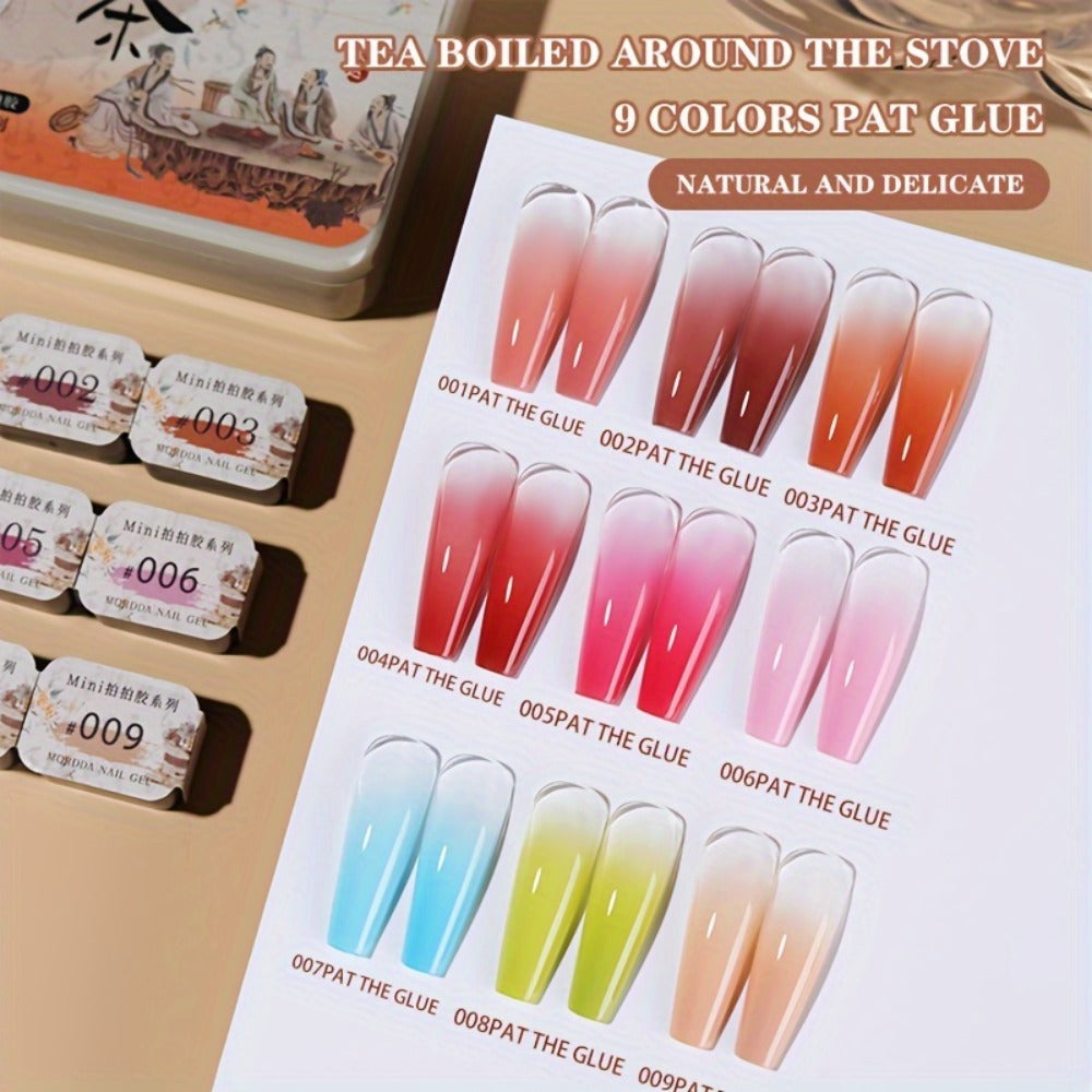 Gel Nail Polish Set 9 Colors Autumn Winter Gradient Collection, Firm Pat Glue Soak Off UV LED Gel Polish — image 2