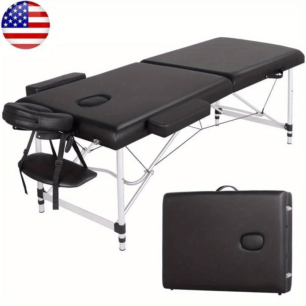 Portable Massage Table Foldable Aluminum Spa Bed, 3-Fold Adjustable Height 24" Wide Padded Treatment Bed — image 2