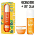 Body Hair Fragrance Mist Gift Set 2-Piece SOLO EN IBIZA Perfume Mist Body Cream Vanilla Fruit for Bath Time, Home Spa and Per