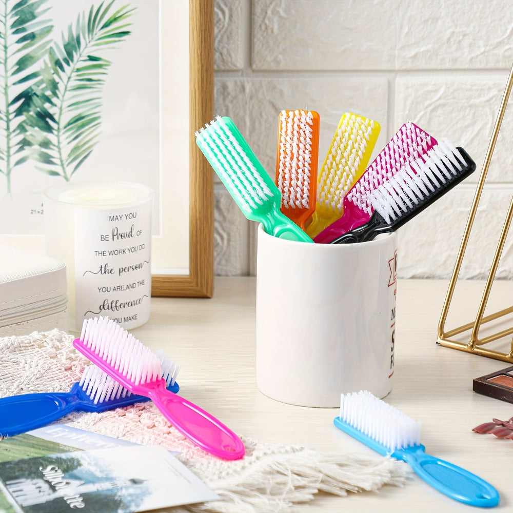 Fingernail Scrub Brush Set 120pcs Bulk – Handle Grip Nail Cleaning Brushes with Soft & Stiff Bristles, Manicure Pedicure Nail