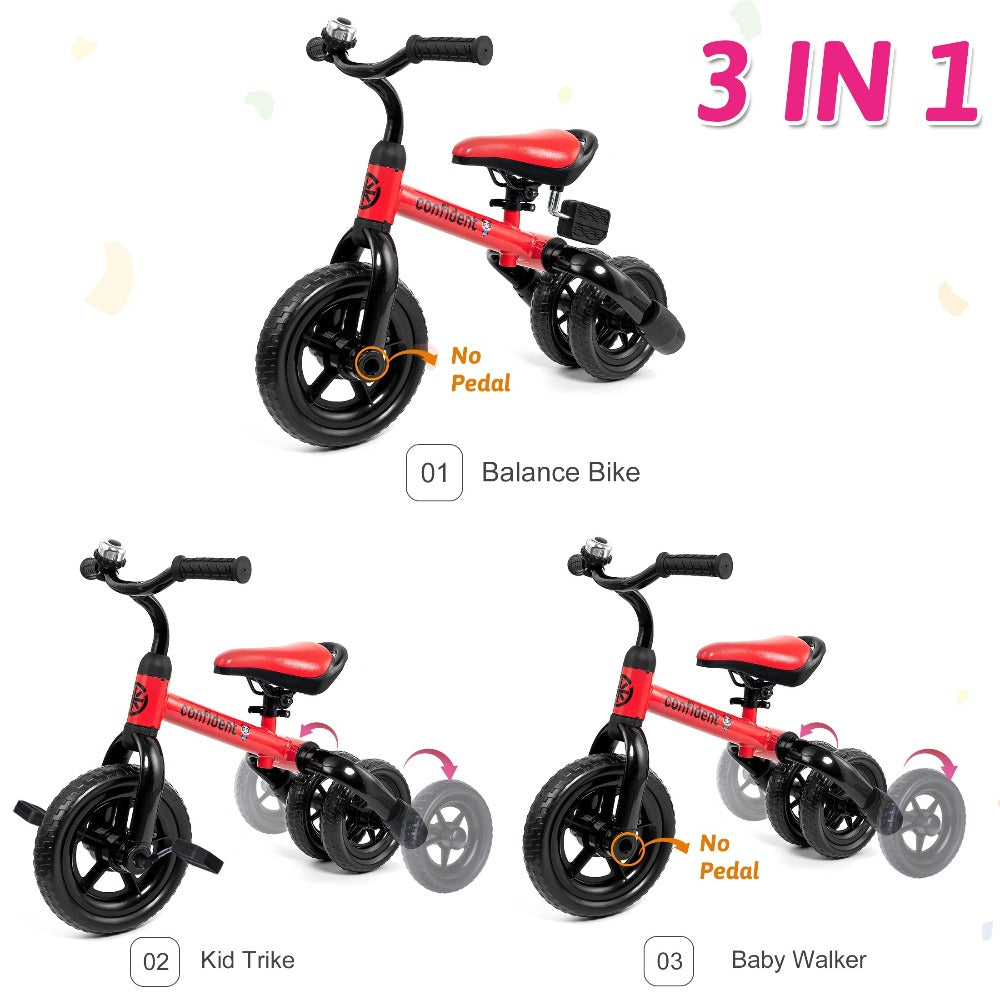3-in-1 Foldable Toddler Tricycle Balance Bike with Detachable Pedals with the Listed Color, Size or Set Options for Everyday 