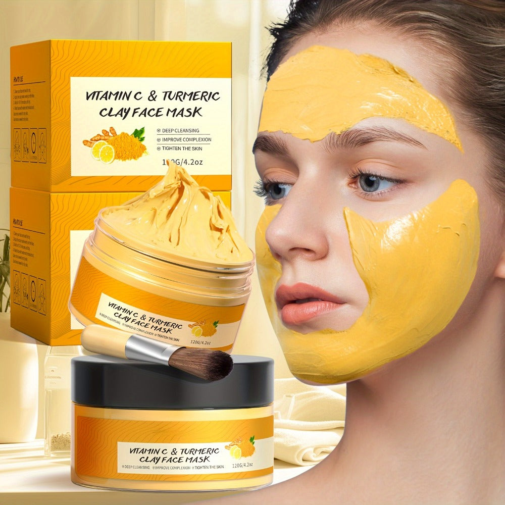 Turmeric Vitamin C Mud Mask 100ml - Deep Cleansing Pore Minimizer Face Mask, Remover Radiant Skin Weekly Skincare for Women —