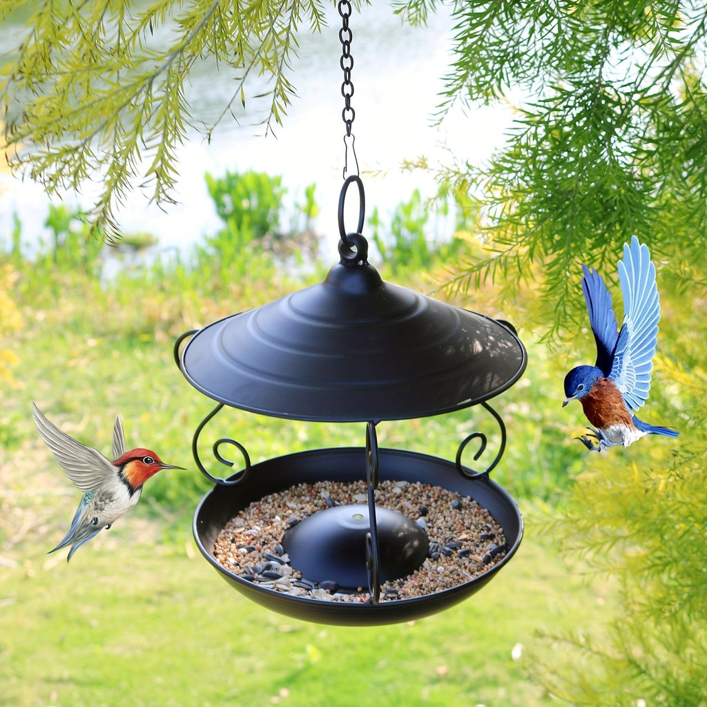 Bird Feeder, Hanging Metal Outdoor Garden Yard Decor Bird Lover Gift for Garden, Yard and Pest Management — image 2