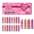 Glossy Tinted Lip Balm Set 20 PCS Gift Box – Moisturizing Long-Lasting Hydration Replenishing Lip Care for Dry Sensitive Lips