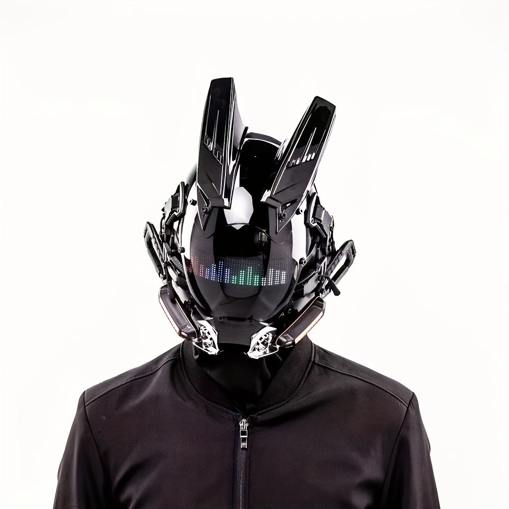 LED Wireless Cyberpunk Mask Light Up, Remote Control Sci-Fi Face Mask for Halloween, Bar Club Rave Party — image 6
