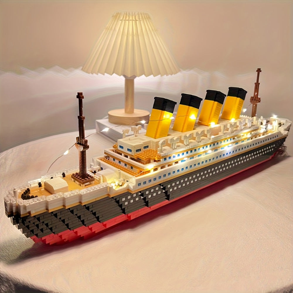 Cruise Ship Building Blocks Model Set 3000+ Pieces – Large Scale Ocean Liner Brick Construction Kit Compatible with LEGO for 