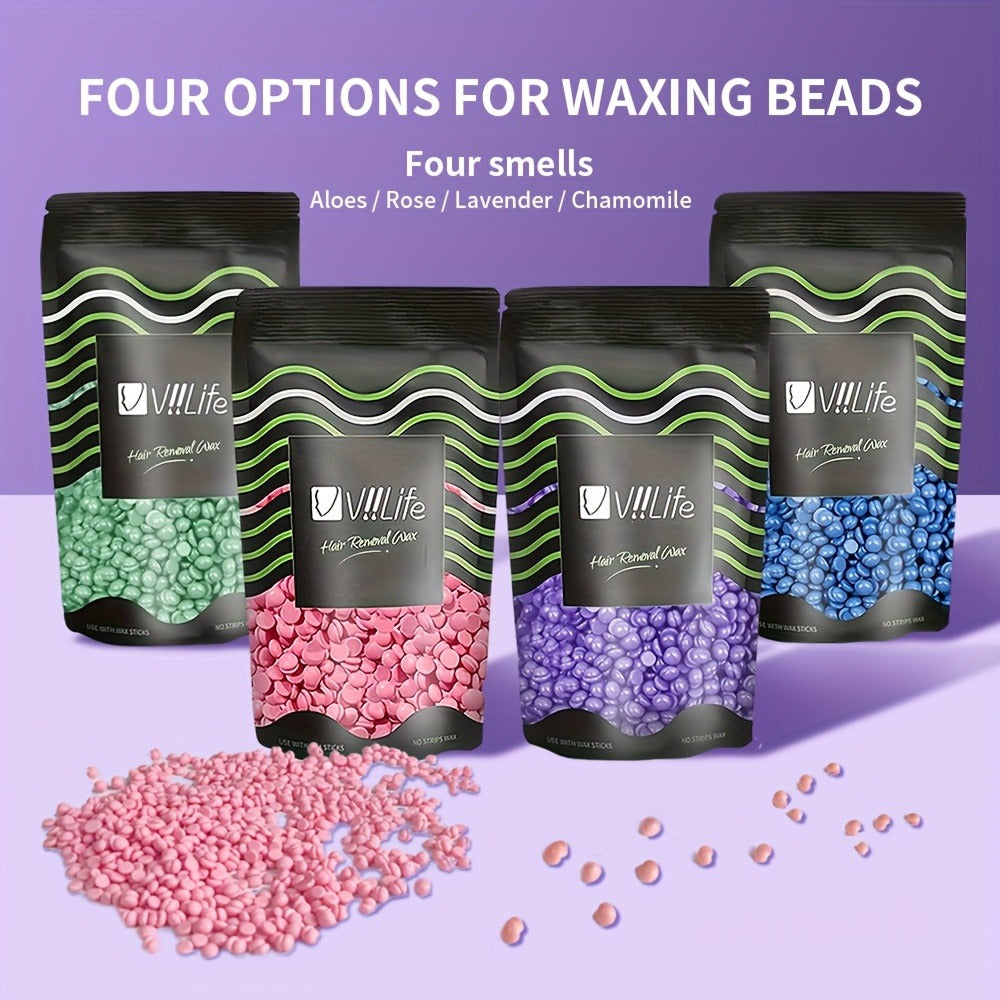 No Strip Hard Wax Beans for Brazilian Bikini Face Eyebrow Legs Underarms Full Body Hair Removal Home Waxing Kit for Women Men