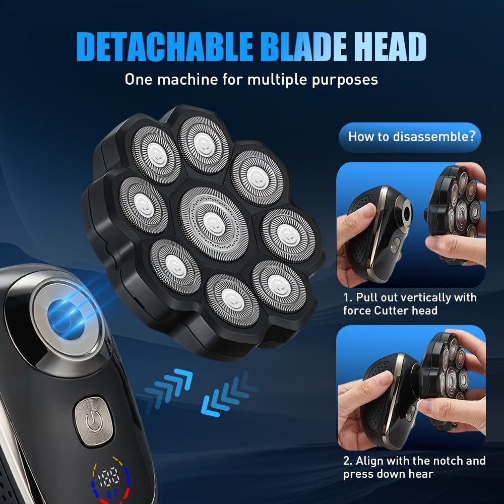 Electric Shaver 5-in-1 Bald-Head Grooming Tool with 7D or 9D Floating Heads and Magnetic Blade Options — image 10