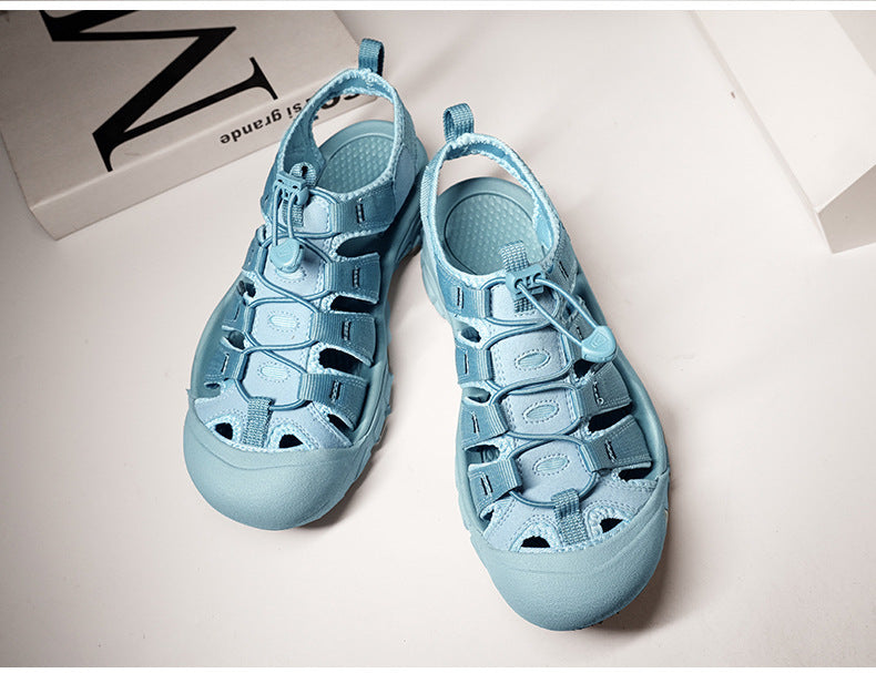 Men's Thick Bottom Toe Cap Beach Upstream Plus Size Outdoor Casual Shoes