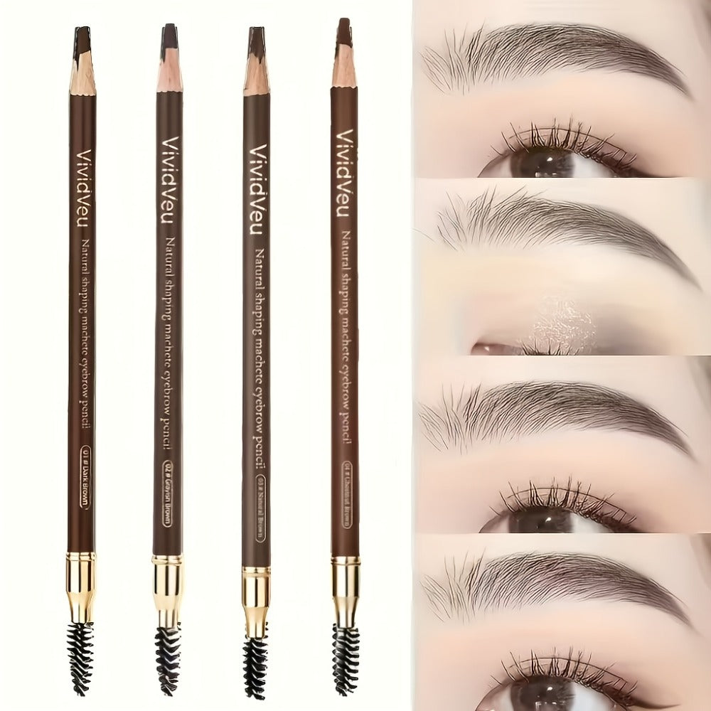 Microblading Effect Brow Pencil 4-Pack with Eyeliner, Waterproof Smudge-Proof Dual-Ended Eyebrow Pen with Spoolie Brush — ima