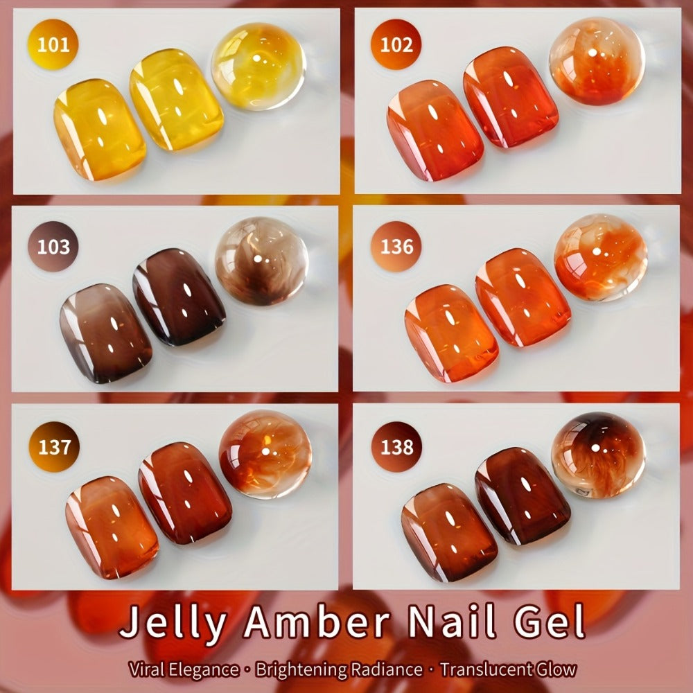 Gel Nail Polish Set with XEIJAYI Label, 6 Amber Aurora Magnetic Colors, 0.51oz Shades 101 to 138 — image 5