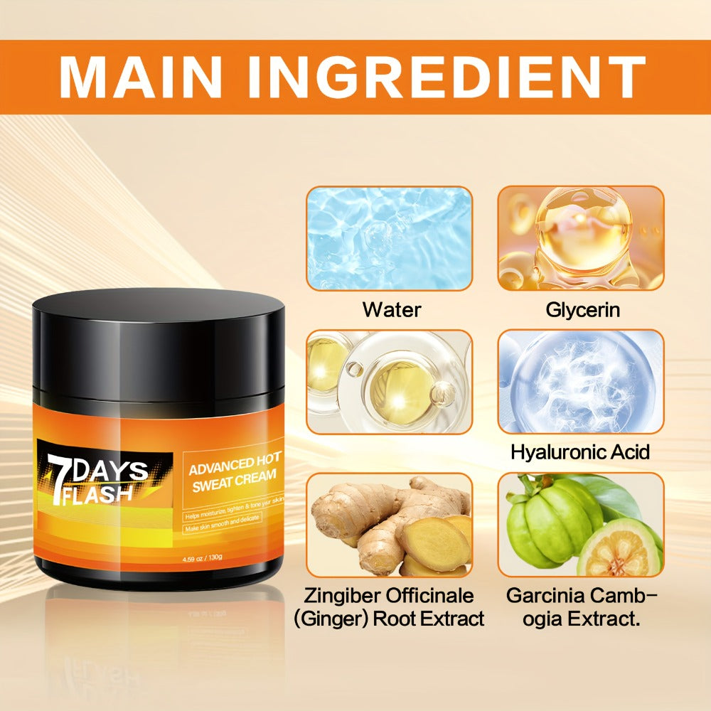 Body Cream 7DAYS FLASH 202g Jar with Glycerin, Hyaluronic Acid, Ginger Oil and Garcinia Cambogia Extract — image 6