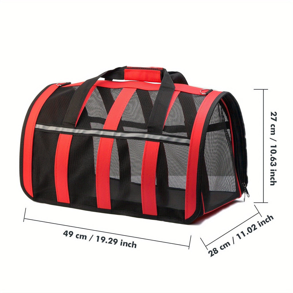 Arched Mesh-Panel Pet Carrier with Top Handles, Seven Colors and Complete S, M and L Size Grid — image 17