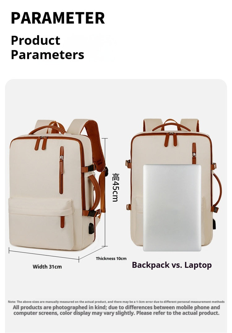 Business Travel Laptop Bag With Dual-Shoulder USB Charging Port