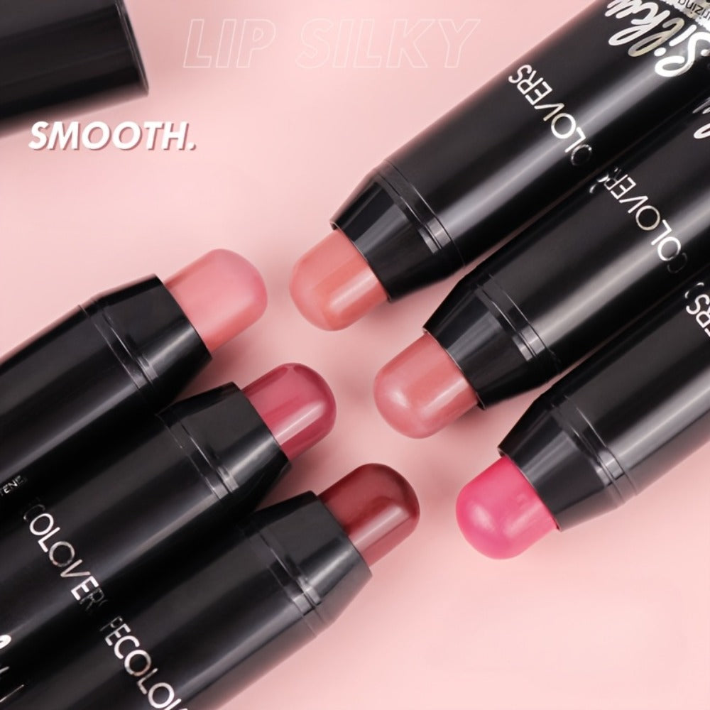 Lipstick Set, PECOLOVERS 6-Piece Cream Crayon Collection with Nude, Rose, Berry and Red Colors — image 7