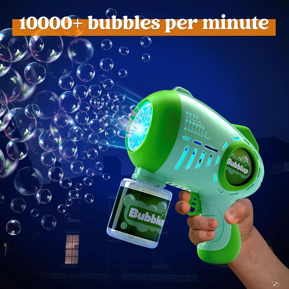 LED Light Up Bubble Gun 2 Pack with 4 Bottles Solution, 10-Hole Bubble Shooter 10000+ Bubbles Per Minute for Kids Adults — im