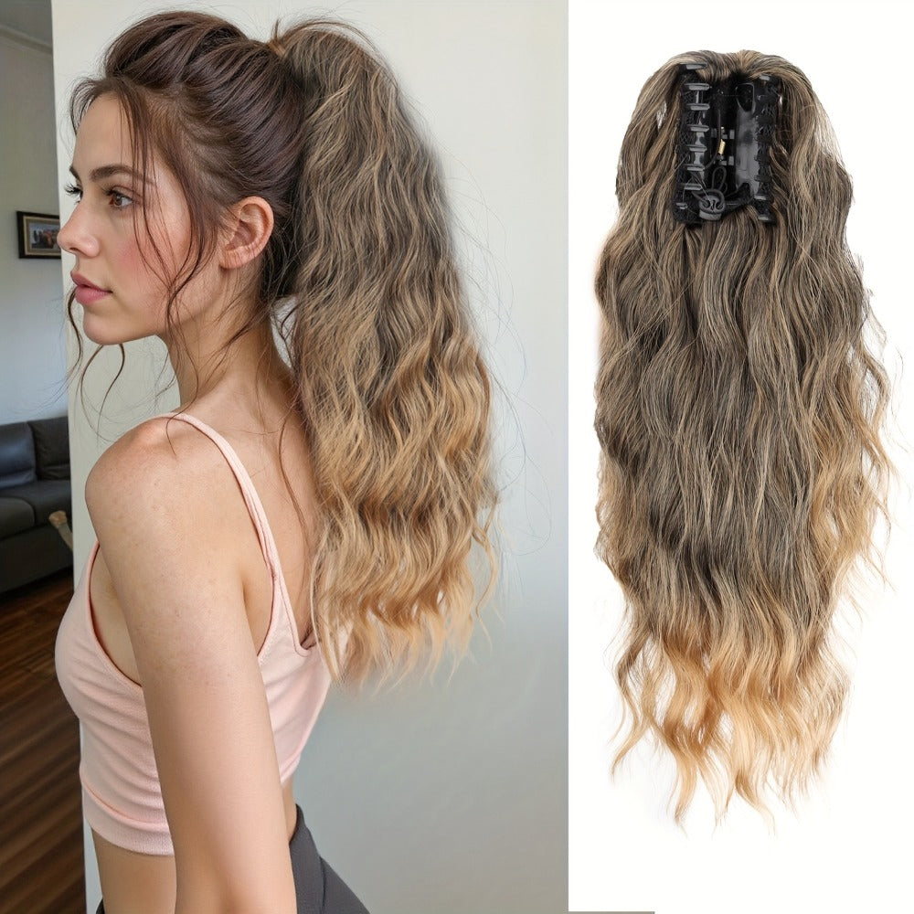 Hair Extensions Water-Wave 16-Inch Synthetic Ponytail with Claw Clip and Eight Color Options for Quick Attachment — image 11